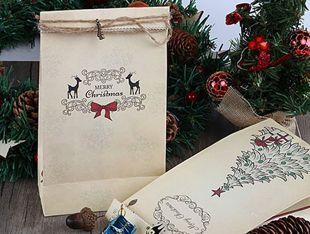 Christmas Kraft Paper Gift Bags